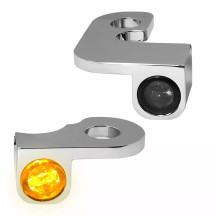 NANO Series Handlebar Turn Signals — 12V, front left/right fitment, chrome