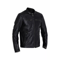 Chaqueta de cuero Dexter — Talla L, Pecho 116 cm, Manga 68 cm, Negro