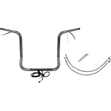 Kit de manillar redondo 1-1/4" con cableado EZ Install — abrazadera 1", elevación 16", cromado