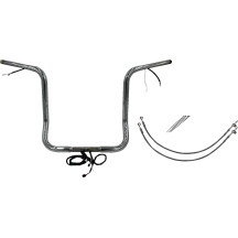 Kit de manillar redondo superior EZ Install con cableado 1-1/4" — 1-1/4" de diámetro, abrazadera 1", elevación 16", Cromo