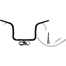 Kit de manillar redondo superior EZ Install con cableado 1-1/4" — 1-1/4" dia., 15-1/2" centro, 1" abrazadera, Negro
