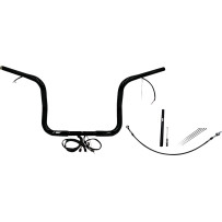 EZ Install Wired 1-1/4" Round Top Handlebar Kit — 1-1/4" dia, 15-1/2" center width, 12" rise, 1" clamp