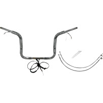 EZ Install Wired 1-1/2" Round Top Handlebar Kit — 1-1/2" diameter, 12" rise, 38-1/2" width, Chrome