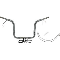 EZ Install Wired 1-1/2" Round Top Handlebar Kit — 1-1/2" (38 mm) diameter, 14" (35.5 cm) rise, Chrome