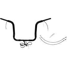 EZ Install Wired 1-1/2" Round Top Handlebar Kit — 1-1/2" dia., 38-1/2" width, 14" rise, Throttle-By-Wire, Black