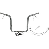 EZ Install Wired 1-1/2" Round Top Handlebar Kit — 1-1/2" dia, 16" rise, 38-1/2" width, Chrome