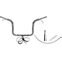 EZ Install Wired 1-1/2" Round Top Handlebar Kit — 1-1/2" dia., 1" clamp, 12" rise, 38-1/2" width, Chrome