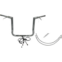 EZ Install Wired 1-1/2" Flat Top Handlebar Kit — 1-1/2" dia., 14" rise, 36" width, Chrome