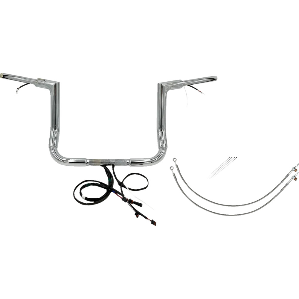Kit de manillar plano EZ Install Wired de 1-1/2" — 1-1/2" diámetro, 1" abrazadera, 12" altura