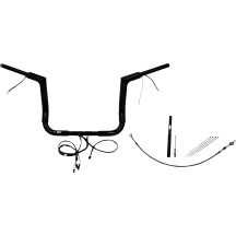 Kit de manillar plano EZ Install con cableado 1-1/2" — subida 12", ancho 36", Negro