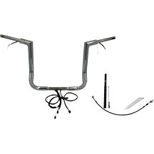 Kit de manillar plano EZ Install Wired 1-1/2" — 1-1/2" de diámetro, 14" de subida, 36" de ancho, cromado