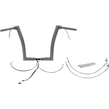 Kit de manillar plano EZ Install con cable 1-1/2" — diámetro 1-1/2", abrazadera 1-1/4", cromado