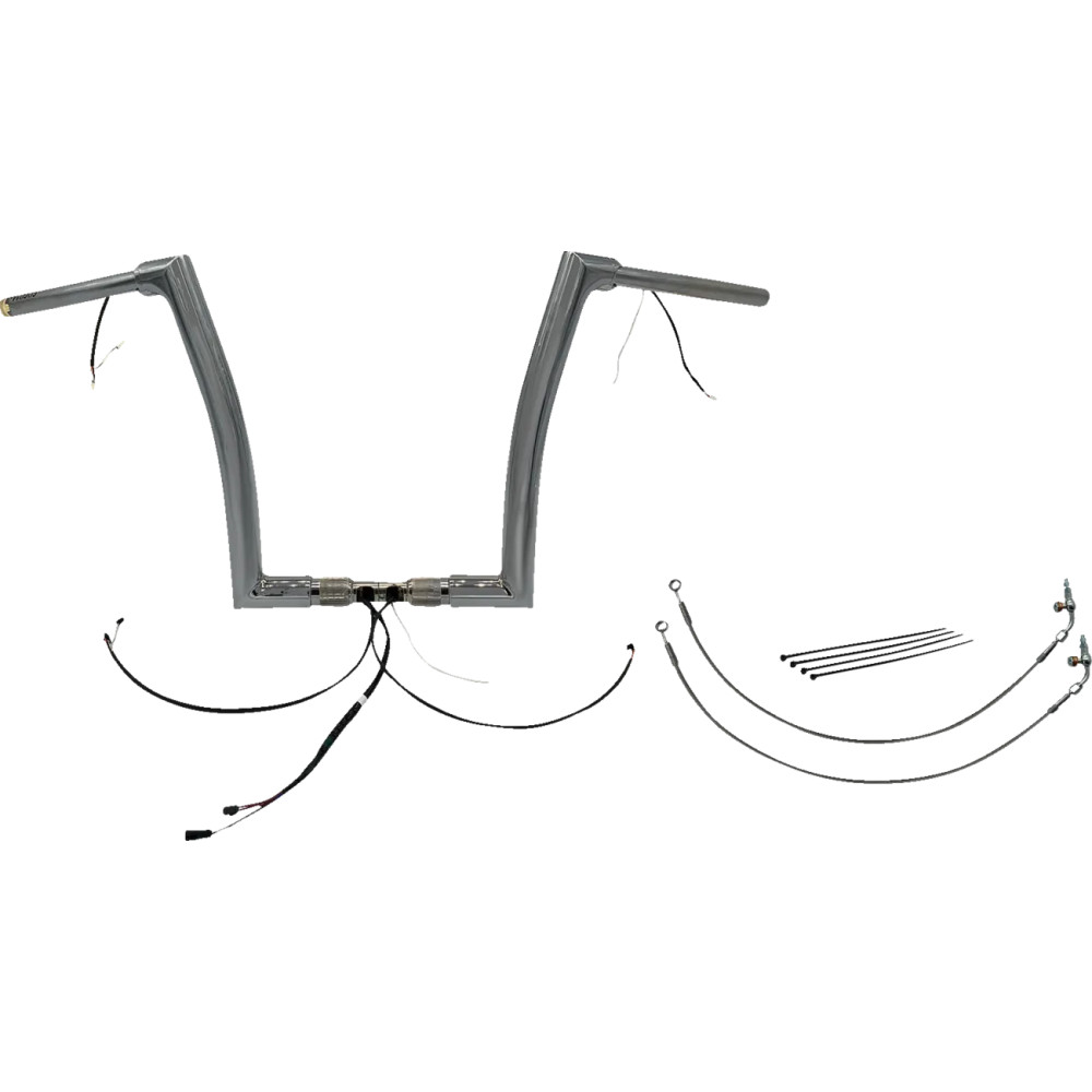 Kit de manillar plano EZ Install con cable 1-1/2" — diámetro 1-1/2", abrazadera 1-1/4", cromado