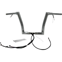 Kit de manillar plano EZ Install con cable 1-1/2" — 1-1/2" dia, 12" de subida, 35" ancho, cromado