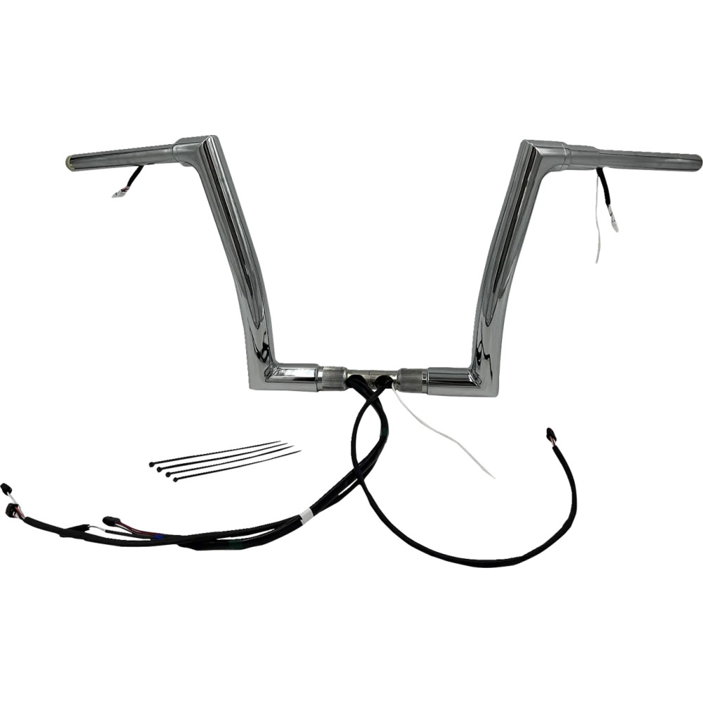 Kit de manillar plano EZ Install con cable 1-1/2" — 1-1/2" dia, 12" de subida, 35" ancho, cromado