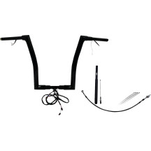 Kit de manillar plano EZ Install Wired 1-1/2" — 38 mm (1-1/2"), 32 mm (1-1/4") de sujeción, 35" de ancho, 16" de elevación, Negr