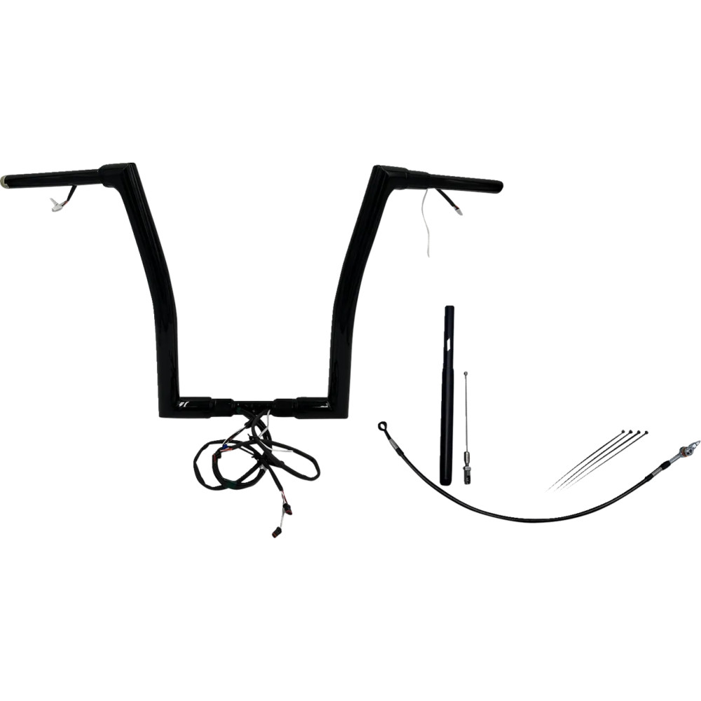 Kit de manillar plano EZ Install Wired 1-1/2" — 38 mm (1-1/2"), 32 mm (1-1/4") de sujeción, 35" de ancho, 16" de elevación, Negr