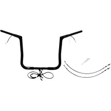 Kit EZ Install de manillar plano con cable 1-1/4" — 1-1/4" dia., abrazadera 1", ancho 36", Negro