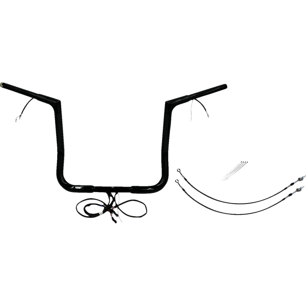 Kit EZ Install de manillar plano con cable 1-1/4" — 1-1/4" dia., abrazadera 1", ancho 36", Negro