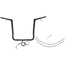 Kit EZ Install de manillar plano con cableado 1-1/4" — diámetro 1-1/4", ancho central 15-1/2", negro