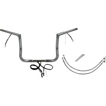 Kit de manillar plano superior EZ Install cableado 1-1/4" — 1-1/4" dia., 1" abrazadera, 12" altura, 36" ancho, Cromo
