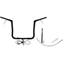 Kit EZ Install de manillar plano con cable 1-1/4" — 1-1/4" dia, 15-1/2" centro, 14" elevación, Negro