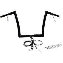 Kit de manillar Flat Top EZ Install con cableado 1-1/4" — abrazadera 1-1/4", ancho 35", elevación 12", negro