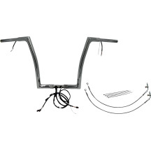 Kit de manillar plano superior EZ Install Wired de 1-1/4\" — abrazadera 1-1/4\", elevación 14\", cromo