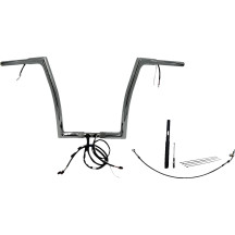 Kit de manillar plano EZ Install Wired 1-1/4" — diámetro de abrazadera 1-1/4", altura 14", ancho 35"