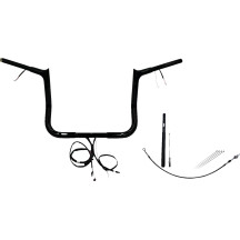 Kit de manillar EZ Install con cableado y punta de 1-1/4" — 12" de elevación, 15-1/2" ancho central, Negro