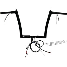Kit de manillar EZ Install Wired 1-1/4" punta superior puntiaguda — abrazadera 1-1/4", elevación 12", ancho 35", Negro