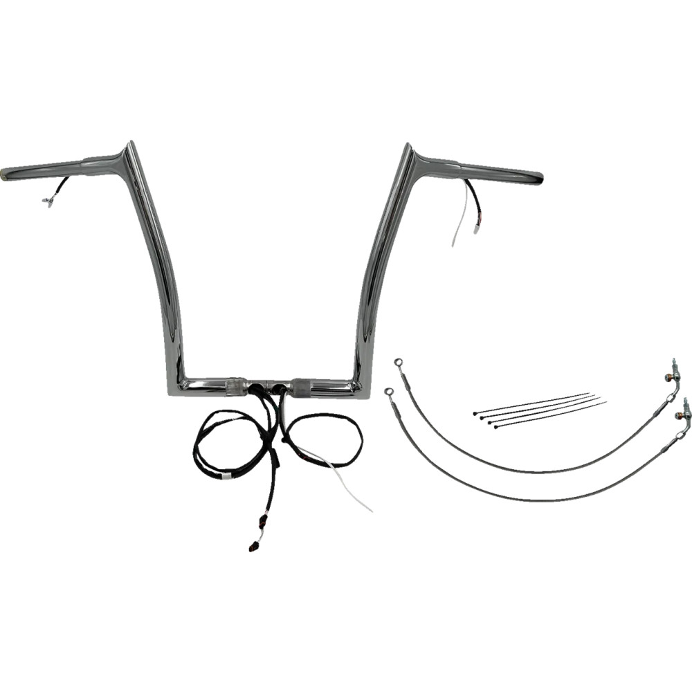 Kit de manillar EZ Install Wired 1-1/4" con punta superior — 1-1/4" diámetro, 14" altura, 35" ancho, Cromo