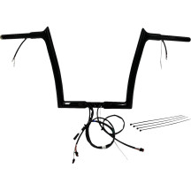 Kit de manillar EZ Install Wired punta superior apuntada de 1-1/4" — abrazadera 1-1/4", 35" ancho, 12" alzada, Negro