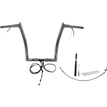 Kit de manillar EZ Install Wired 1-1/4" con punta superior — diámetro 1-1/4", 14" de subida, 35" de ancho, cromado