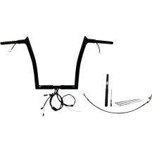Kit de manillar EZ Install con cableado y punta de 1-1/4" — abrazadera 1-1/4", subida 14", ancho 35", Negro