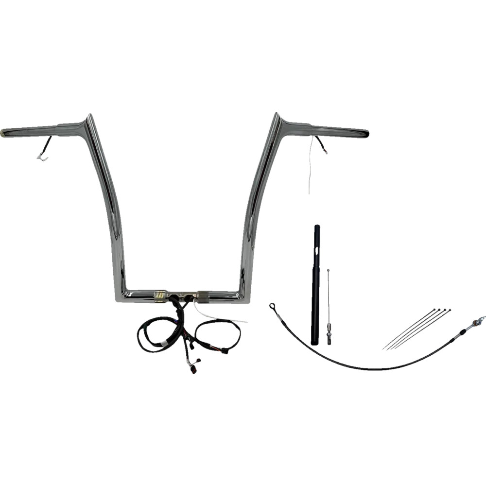 Kit de manillar EZ Install Wired 1-1/4" con punta — abrazadera 1-1/4", alzada 16", cromado