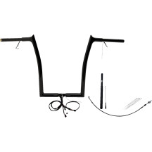 Kit de manillar EZ Install Wired 1-1/4" con cima puntiaguda — abrazadera 32 mm (1-1/4"), 35" ancho, 16" elevación, Negro