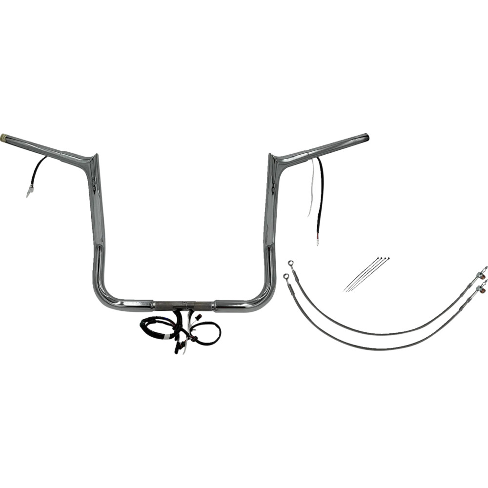 Kit de manillar EZ Install cableado 1-1/4" con punta superior — barra 32 mm (1-1/4"), abrazadera 25,4 mm (1"), elevación 14", cr