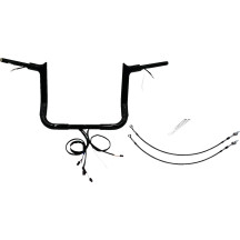 Kit de manillar EZ Install cableado de 1-1/2\" con punta superior — 1-1/2\", abrazadera 1\", ancho central 15\", Negro