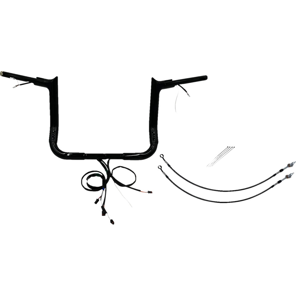 Kit de manillar EZ Install cableado de 1-1/2\" con punta superior — 1-1/2\", abrazadera 1\", ancho central 15\", Negro