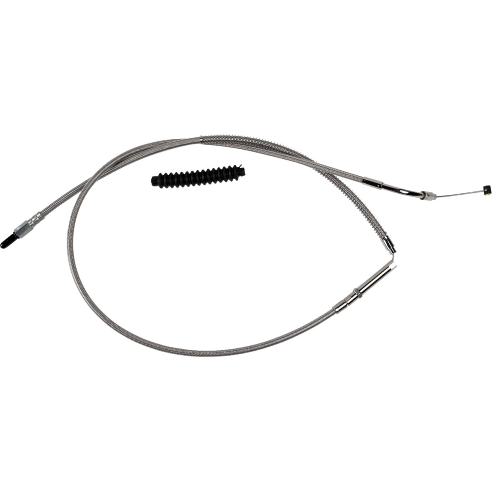 High-Efficiency Stainless Steel Clutch Cable for Harley-Davidson — Standard, center adjuster, silver