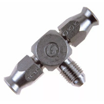 T de freno — Bloque de unión, Tamaño de manguera -3, Acero inoxidable