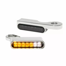 Intermitentes LED para manillar — 12V, cromo