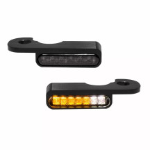 Intermitentes LED para manillar — 12V, ajuste específico de modelo, montaje con perno, negro