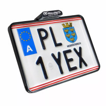 Slip-In License Plate Mounts — 17 cm × 21 cm, Chrome
