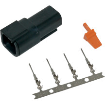 Deutsch DTM Plug and Receptacle Kit — 4-pin, male, black