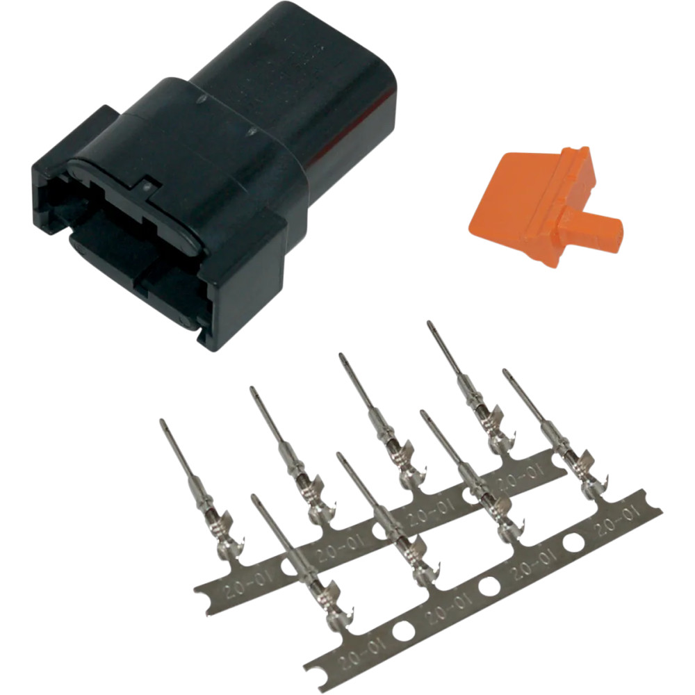 Kit de enchufe y receptáculo Deutsch DTM — 8 pines macho, negro