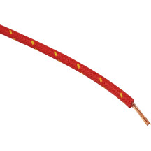 Cable de conexión trenzado con tejido — 16 AWG, 7.6 m (25'), rojo lacado