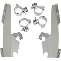 Fats/Slim Windshield Trigger-Lock Complete Mount Kit — Fits Memphis Fats, Memphis Slim without OEM light bar, Polished