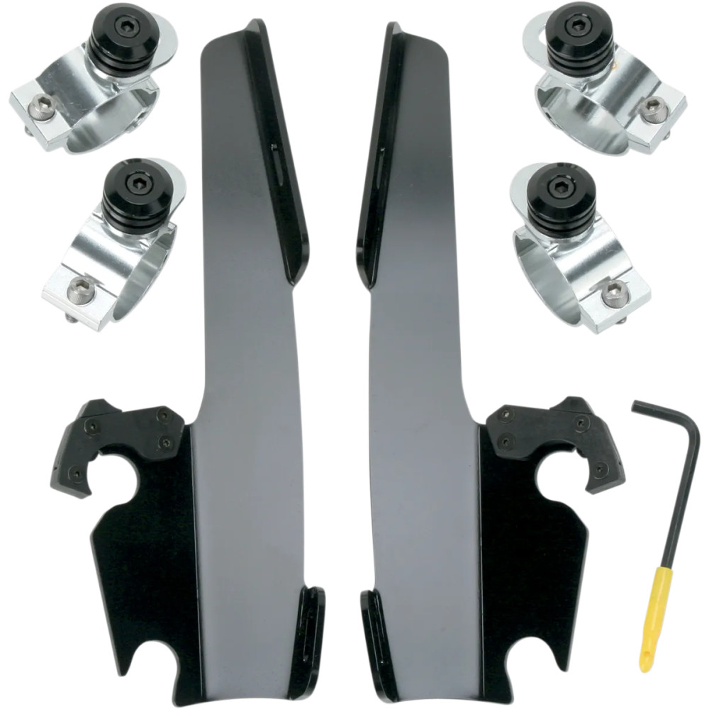 Kit de Montaje Completo Trigger-Lock para Parabrisas Fats/Slim — Kit ajustable, para Memphis Fats/Slim, Negro